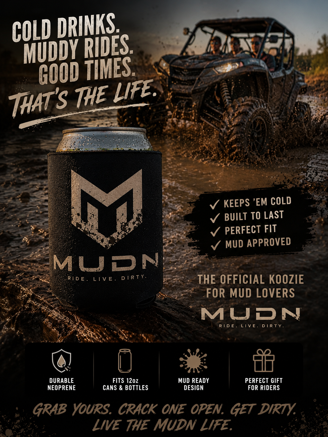 MUDN LOGO koozie